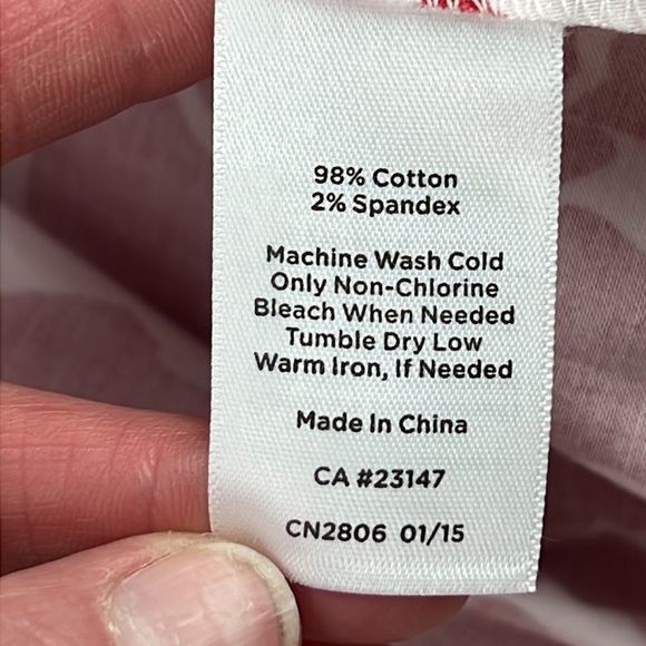 Talbots Women's cotton blend red floral midi a-line skirt - Picture 3 of 7